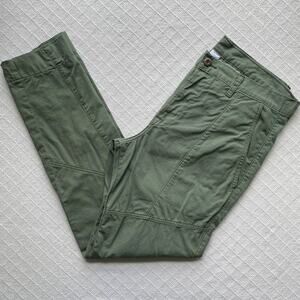 NSF 100% Cotton Moto Army Pant High Rise Slim Tapered Leg Ankle Green Women's 28